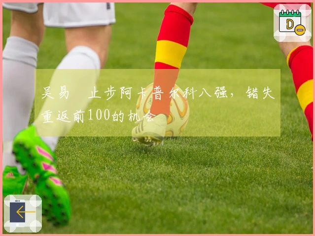 吴易昺止步阿卡普尔科八强，错失重返前100的机会